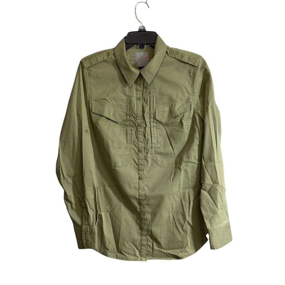 5.11 Tactical Womens Med Green Spitfire Shooting Long Sleeve Button Down Shirt